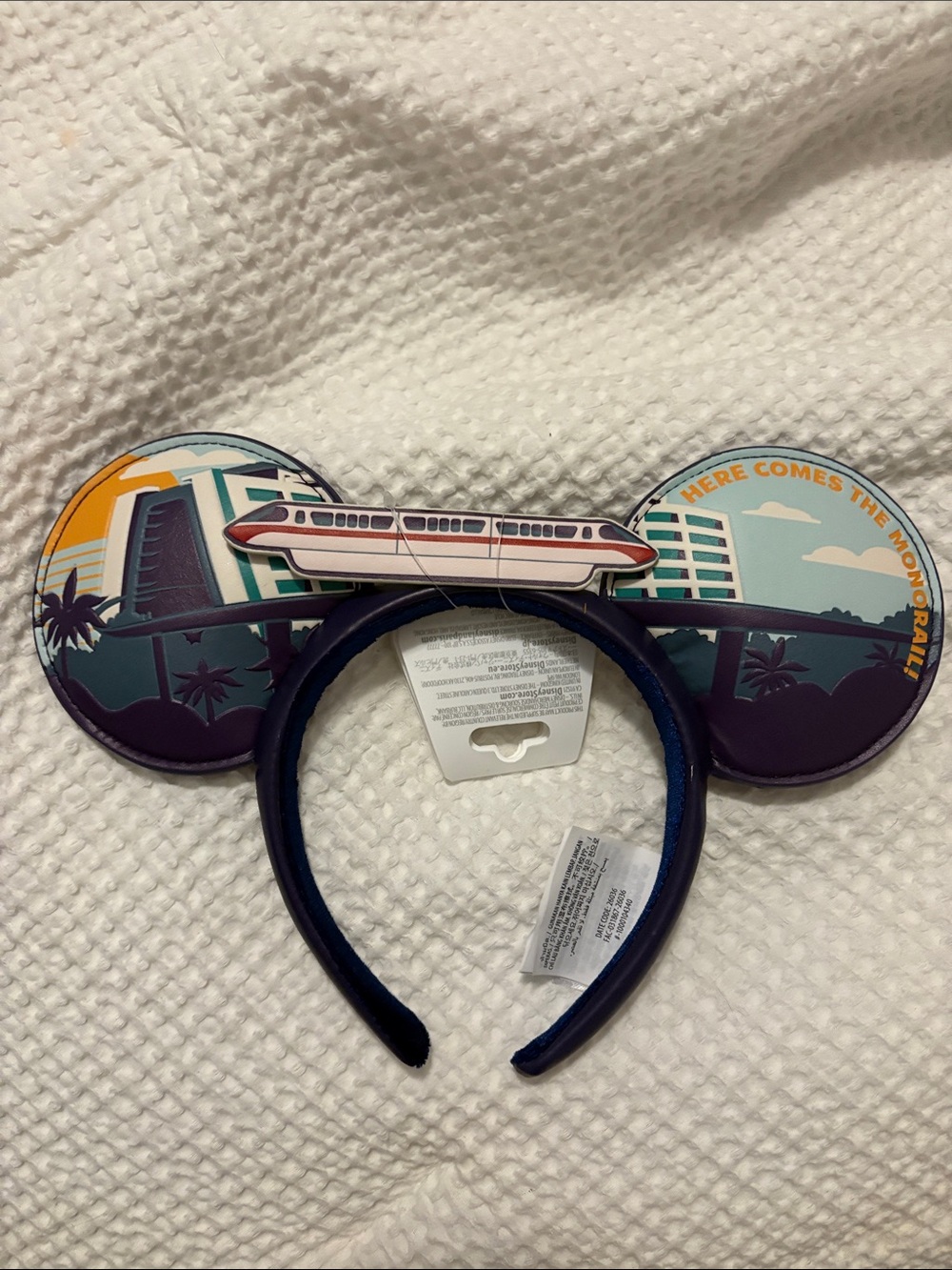 Disney World Contemporary Resort Monorail Mickey Ears with Teal & Orange Accents